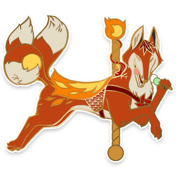 Kitsune Yōkai-rousel Sticker