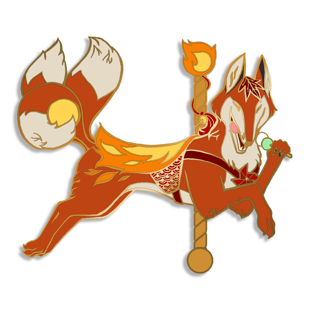Kitsune, Yōkai-rousel Enamel Pin