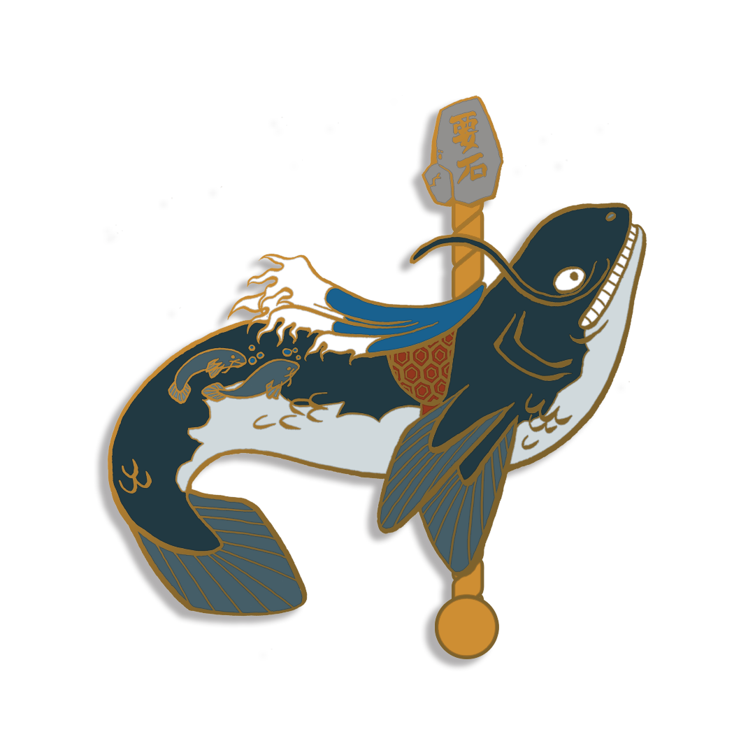 Namazu, Yōkai-ousel Enamel Pin