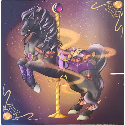 Halloween Carousel Horse Print